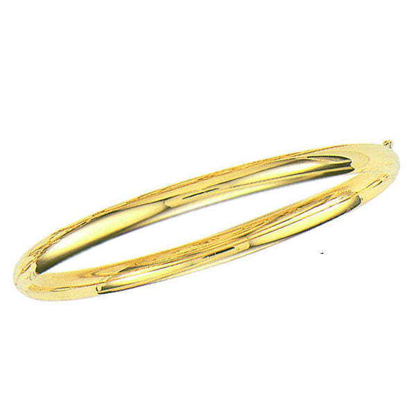 Ritastephens 14k Solid Yellow Gold Shiny Hinge Bangle Bracelet