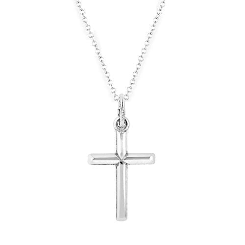 Ritastephens Elegant Sterling Silver Baby Cross Pendant Necklace for Kids – 18-Inch Delightful Keepsake