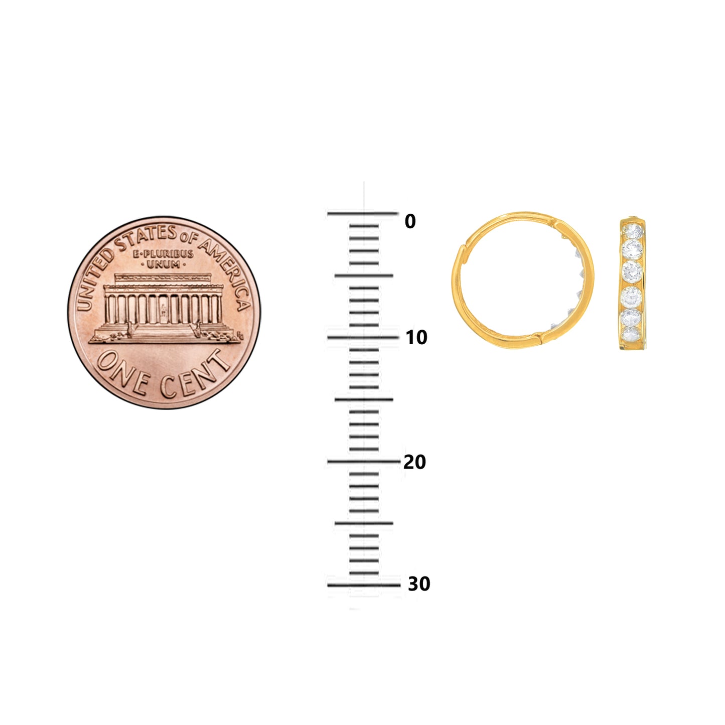 Ritastephens 14K Real Gold Huggie Hoops Earrings – Small Single 2x11mm, Unisex Design, Classic Compact Gold Huggy Hoops, Minimalist Real Gold Jewelry