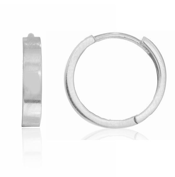 Ritastephens 925 Sterling Silver Mini Huggy Huggie Shiny Earrings Hoops 12.5 MM