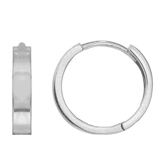 Ritastephens Sleek 14mm Square Flat-Edged Tubular Huggie Hoop Earrings – Modern, Elegant, and Minimalist Design for Chic, Fashionable Statement Piece with Trendy Appeal