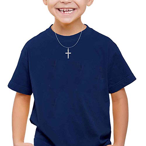 Children's Sterling Silver Baby Cross Pendant Kids Necklace 16 Inches