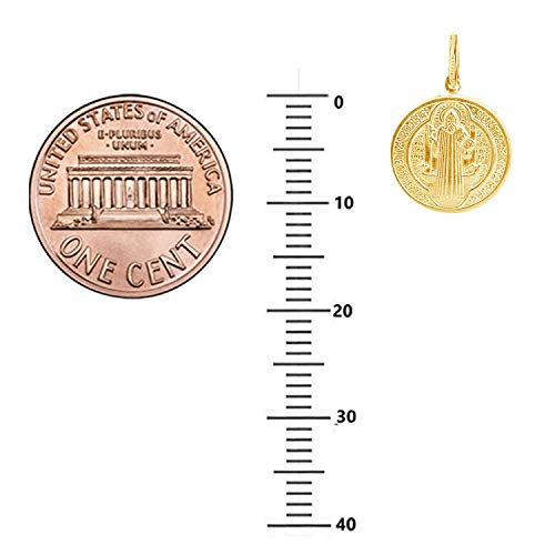 Ritastephens Sterling Silver or Gold tone San Benito Saint Benedict Medallion Medal Charm Necklace