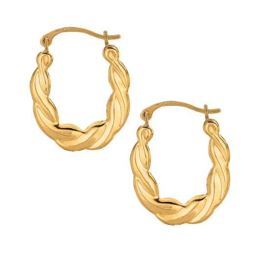 Ritastephens 10K Yellow Gold Twisted Hoops – Elegant 20mm Gold Hoop Earrings with Classic Twisted Design, Chic and Stylish Fine Jewelry, Large Gold Hoops with Modern Appeal, Perfect for Everyday Sophistication
