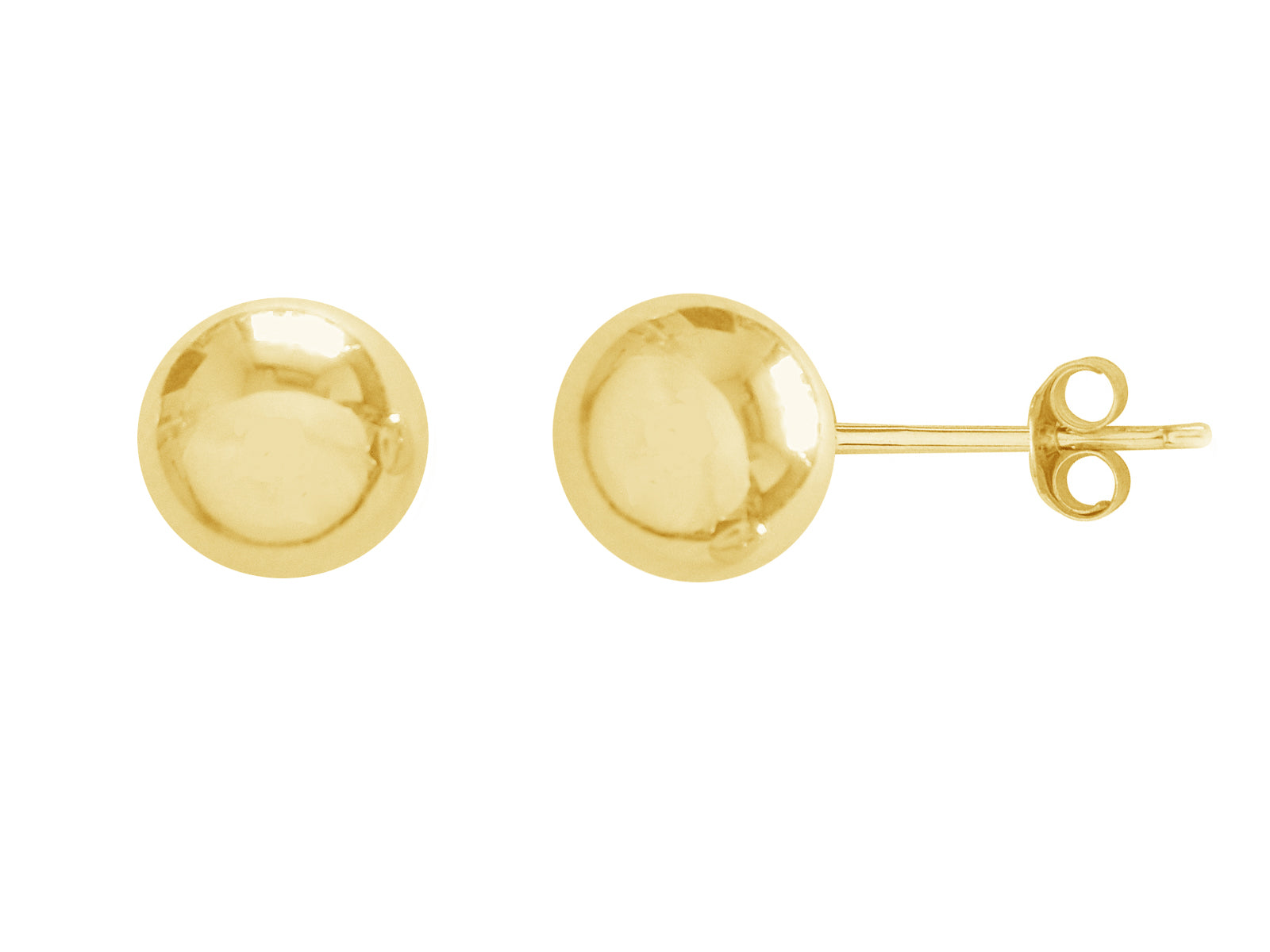 RitaStephens 10K Yellow or White Gold Ball Stud Post Earrings – Classic and Elegant Gold Studs in 3mm, 5mm, 8mm Sizes, Timeless and Versatile Jewelry for Any Occasion