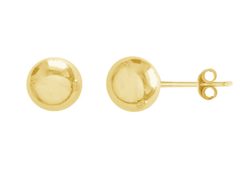 10k Yellow or White Gold Ball Stud Post Earrings (3mm, 5mm, 8mm)