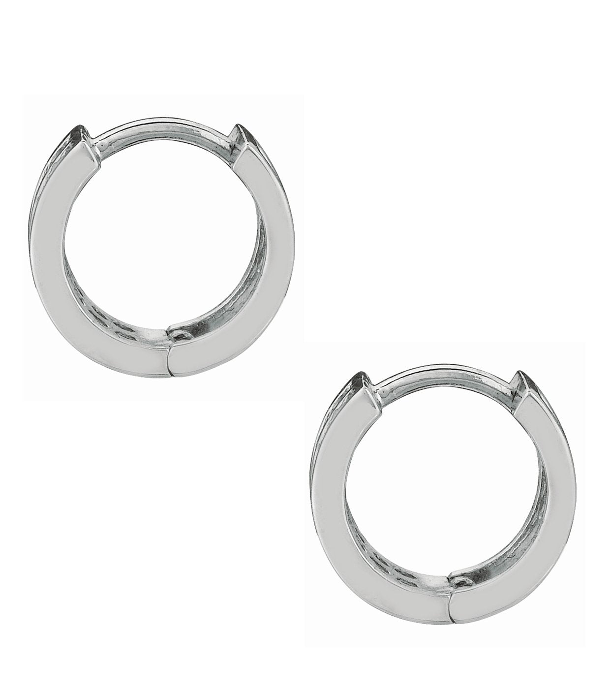 Ritastephens .925 Sterling Silver CZ Two-Row Huggy Huggie Earrings – 4.5x12mm Sparkling Design | Classic Modern Hoop Earrings | Dazzling Sterling Silver Jewelry