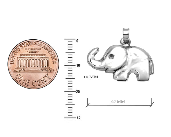 Sterling Silver Shiny Elephant Pendant Necklace