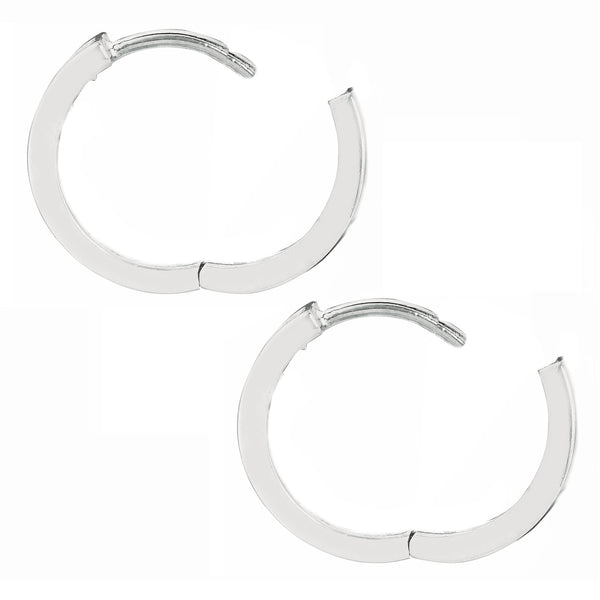 .925 Sterling Silver CZ Channel Set Huggy Huggie Earrings 3x13mm