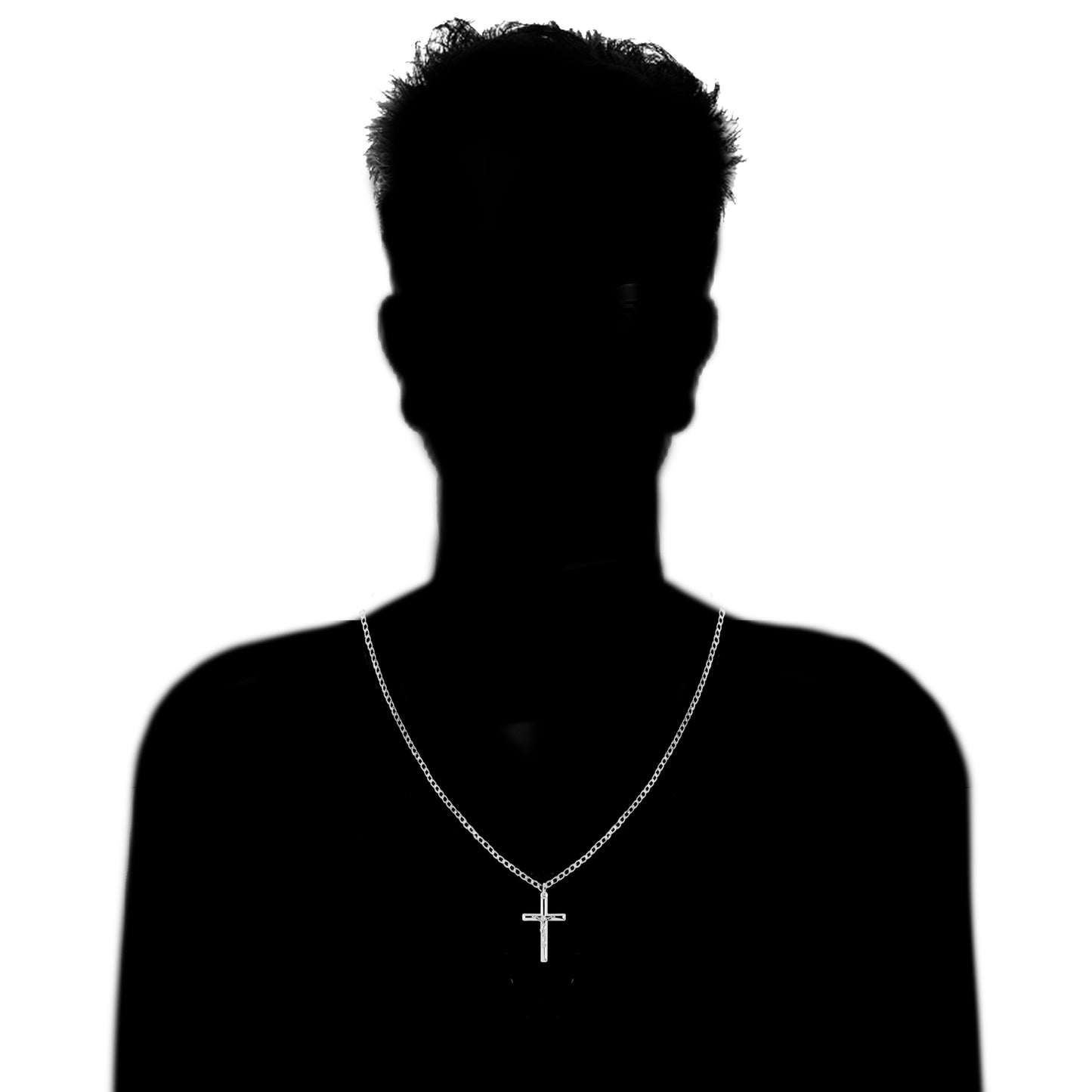 Ritastephens Elegant Sterling Silver Italian Crucifix Pendant Necklace - 35mm Ritastephens