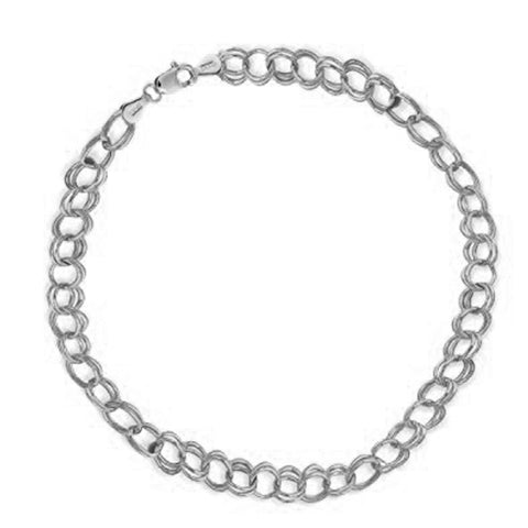 Sterling Silver Shiny Double Link Chain Bracelet