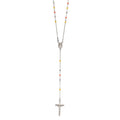 Miraculous Mary medal <style type="text/css"><!--td {border: 1px solid #cccccc;}br {mso-data-placement:same-cell;}--></style>
<p><span data-sheets-root="1">enhance your elegance with the italian sterling silver tri-color rosary bead necklace. crafted from genuine 925 sterling silver, this 24-inch necklace features a stunning blend of yellow, white, and rose pink beads in 3mm and 4mm sizes. the design is completed with a delicate miraculous virgin mary medal and a small dangle crucifix, adding a touch of div