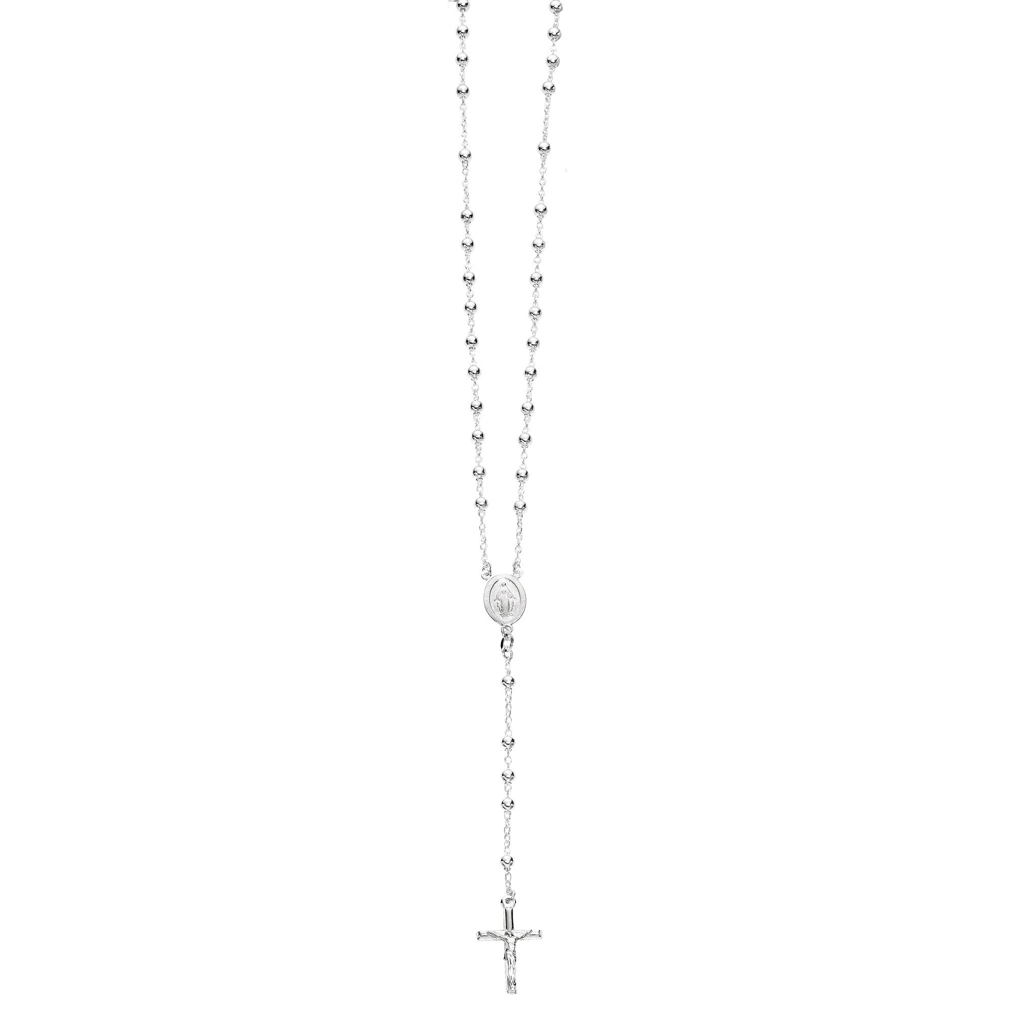 Miraculous Mary medal <style type="text/css"><!--td {border: 1px solid #cccccc;}br {mso-data-placement:same-cell;}--></style>
<center>
<span data-sheets-root="1">discover the perfect fusion of spiritual significance and elegant design with our sterling silver rosary necklace. measuring a refined 24 inches, this exquisite piece features 5mm beads that are meticulously crafted to offer both durability and a radiant shine.<br><br>each bead is expertly designed to reflect light, adding a subtle sparkle to the n