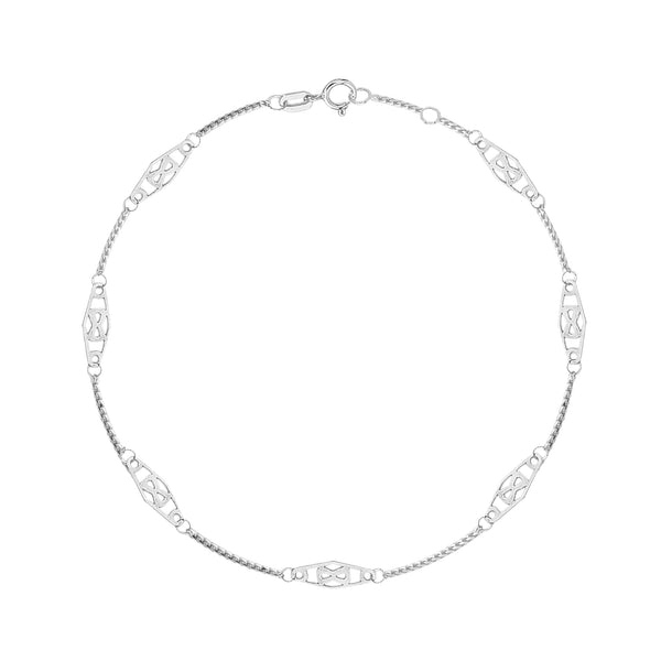 14K Solid White Gold Infinity Anklet Ankle Bracelet