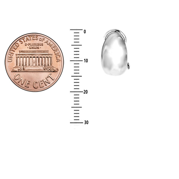 Sterling Silver Polished Oval Clip-on Earrings 15mm