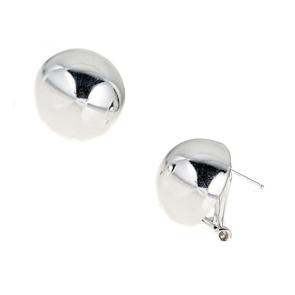 Sterling Silver Polished Round Clip-on Earrings 18mm