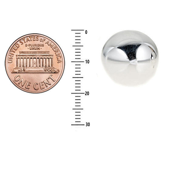 Sterling Silver Polished Round Clip-on Earrings 18mm