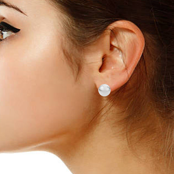 Sterling Silver Polished Round Clip-on Earrings 18mm