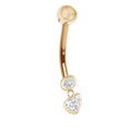 <style type="text/css"><!--td {border: 1px solid #cccccc;}br {mso-data-placement:same-cell;}--></style>
<p><span data-sheets-root="1">elevate your body art collection with this exquisite piece of jewelry. crafted from luxurious 14k solid yellow gold, this dangle heart belly button navel ring combines elegance with sophistication. the 14-gauge body art jewelry features a beautifully designed heart-shaped charm that adds a touch of romance and style to your navel piercing.<br><br>the classic gold navel ring i