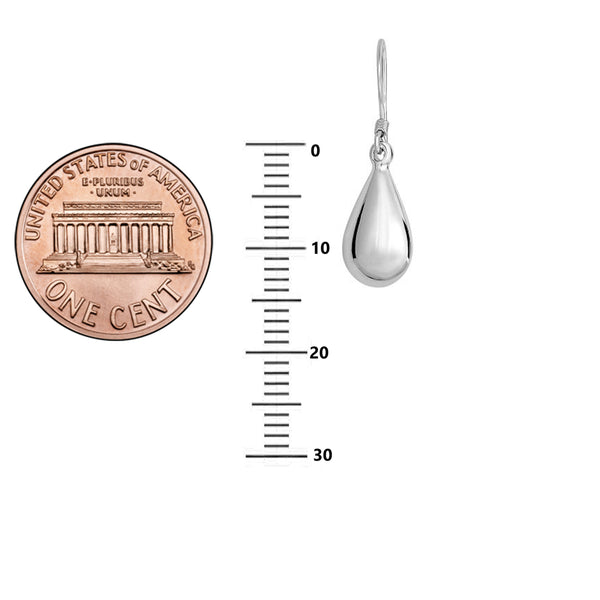 Sterling Silver Teardrop Dangle Earrings 20MM
