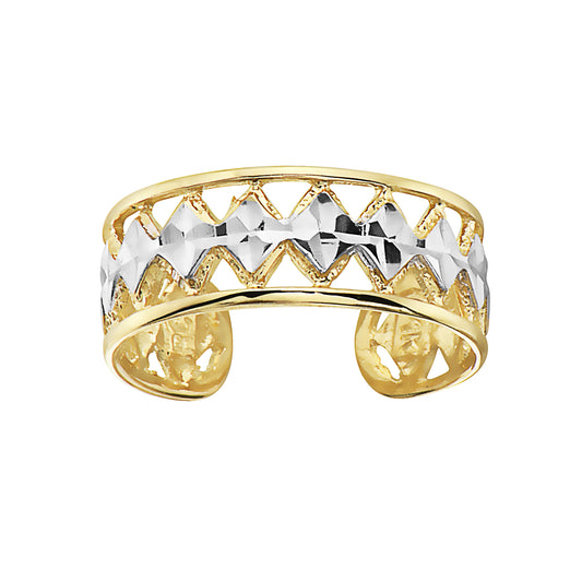 Ritastephens Elegant 14K Solid Gold Filigree Toe Ring – Adjustable, Intricate Body Art Piece, Timeless Gold Toe Jewelry, Classic Filigree Design, Perfect for Everyday Elegance