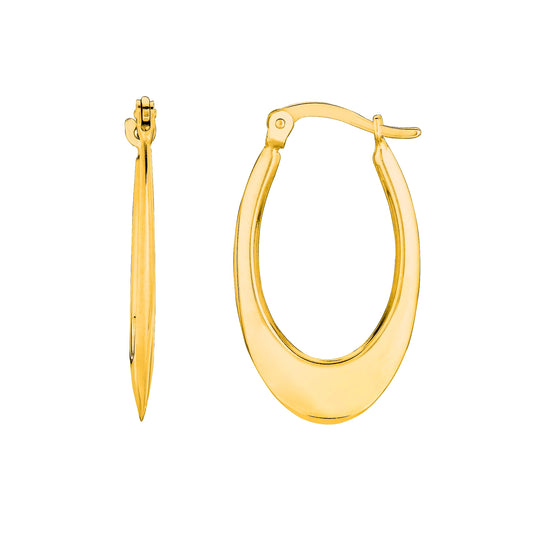 Ritastephens 14K Yellow Gold Oval Shiny Hoop Earrings - 28x16mm, Real Gold, Elegant & Classic Design, New Stylish Large Gold Hoops, Timeless Modern Jewelry, Perfect for Everyday Wear