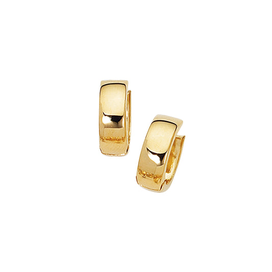 Ritastephens 14K Solid Yellow Gold Lite Huggie Earrings 17mm - Classic and Elegant Gold Hoops, Lightweight and Minimalist for Timeless Everyday Wear, Stylish Fine Jewelry