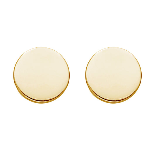 Ritastephens Chic 14K Yellow Gold Mini Round Geometric Disc Stud Earrings – Stylish 6mm Gold Circle Post Earrings for a Modern and Elegant Look