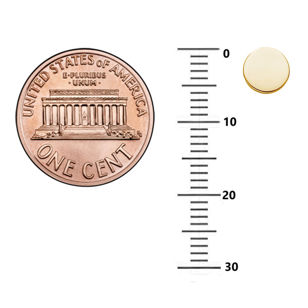 Ritastephens 14K Yellow Gold Mini Round Circle Disc Geometric Stud Post Earrings 6mm
