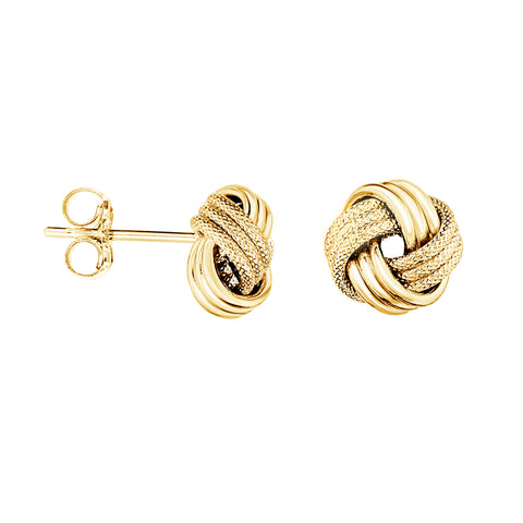 Ritastephens 14k Solid Yellow Gold Loveknot Love Knot Stud Earrings 10 Mm