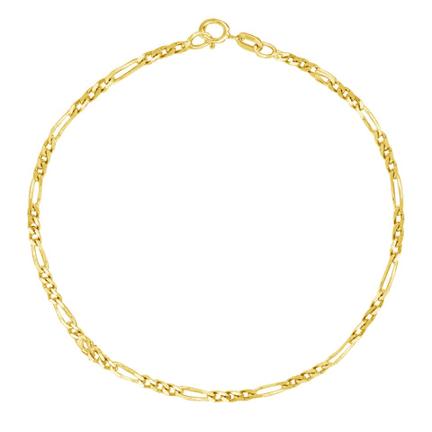 14k Real Gold Figaro Chain Anklet Ankle Bracelet 10"