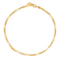 <style type="text/css"><!--td {border: 1px solid #cccccc;}br {mso-data-placement:same-cell;}--></style>
<div style="text-align: left;">
<span data-sheets-root="1">this 14k yellow gold figaro chain anklet offers a classic and refined look with its 10-inch length and 2.6mm figaro links. the figaro chain design, characterized by its alternating short and long links, creates a dynamic and stylish pattern that enhances the warm glow of yellow gold, making it a sophisticated addition to any jewelry collection.<br