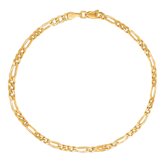 Ritastephens Stunning Gold-Plated Silver Figaro Anklet Bracelet – Adjustable 10-11 Inch Elegant Ankle Jewelry for Women, Premium Fashion Accessory with Trendy Design