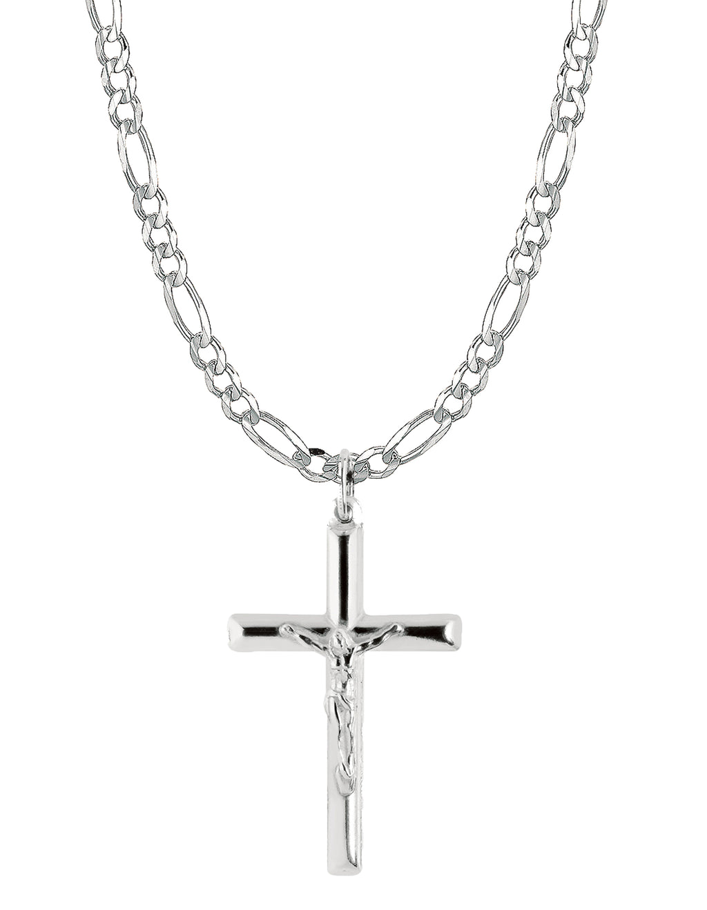<style type="text/css"><!--td {border: 1px solid #cccccc;}br {mso-data-placement:same-cell;}--></style>
<p><span data-sheets-root="1">discover the elegance of the ritastephens sterling silver crucifix cross pendant, beautifully crafted from genuine 925 sterling silver. available in two sizes—large (43mm) and regular (35mm)—this pendant shines with timeless beauty and is complemented by a 5mm italian figaro link chain, enhancing its sophisticated appeal.<br><br>the necklace is designed with meticulous attent