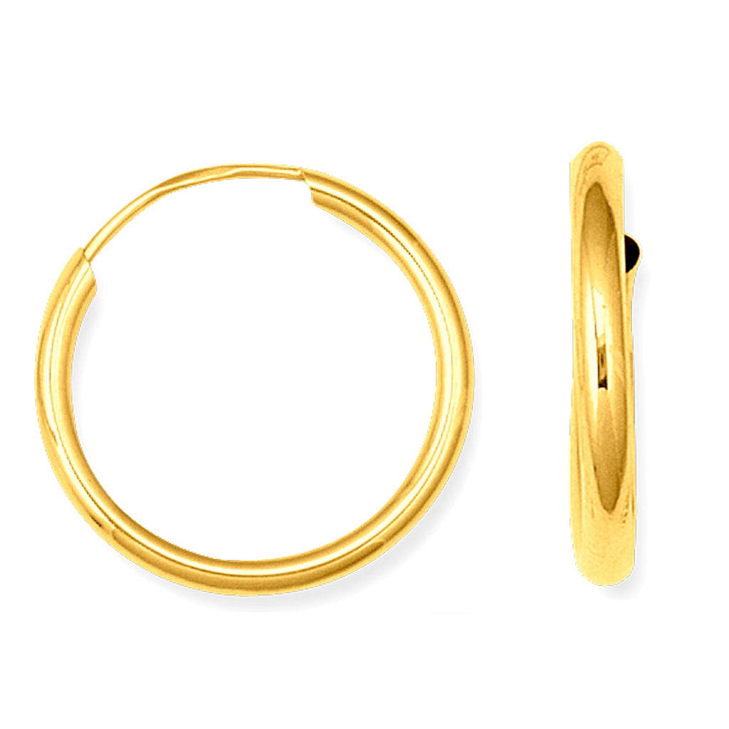 Gold Filled Endless Hoops Continous Hoop Tube Earrings 