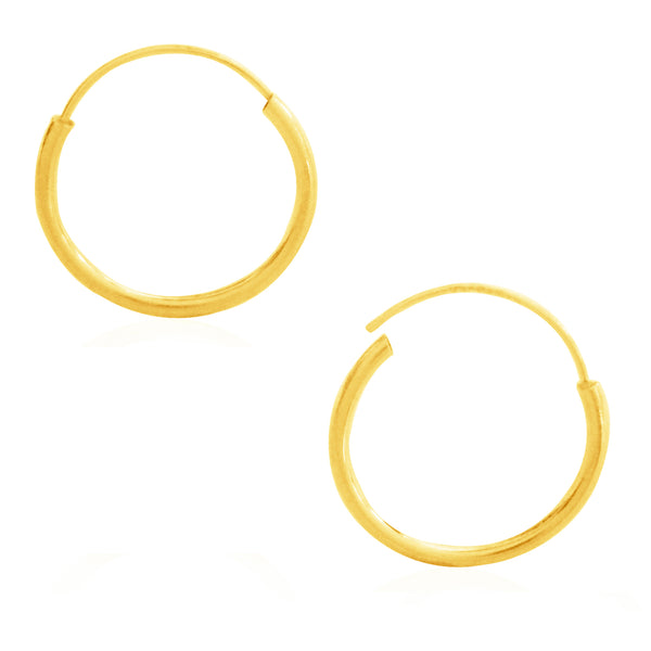 Gold Filled Endless Hoops Continous Tubular Hoop Earrings 