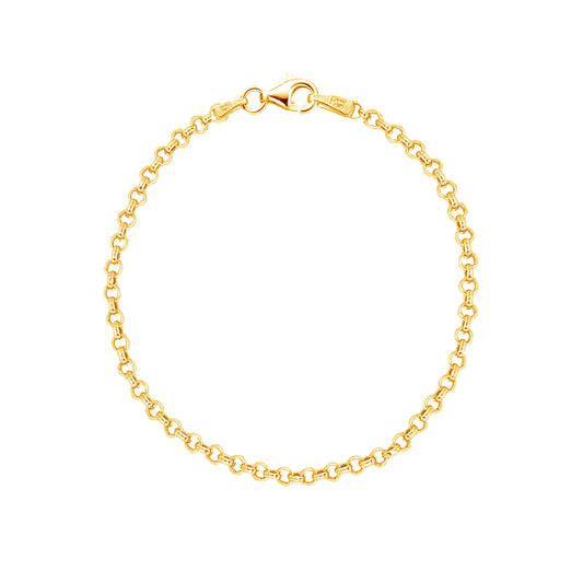 Ritastephens Sterling Silver Gold Plated Rolo Foot Ankle Chain Anklet – Elegant and Stylish, Classic Gold and Silver Design, Durable Rolo Chain, Fashionable Foot Jewelry