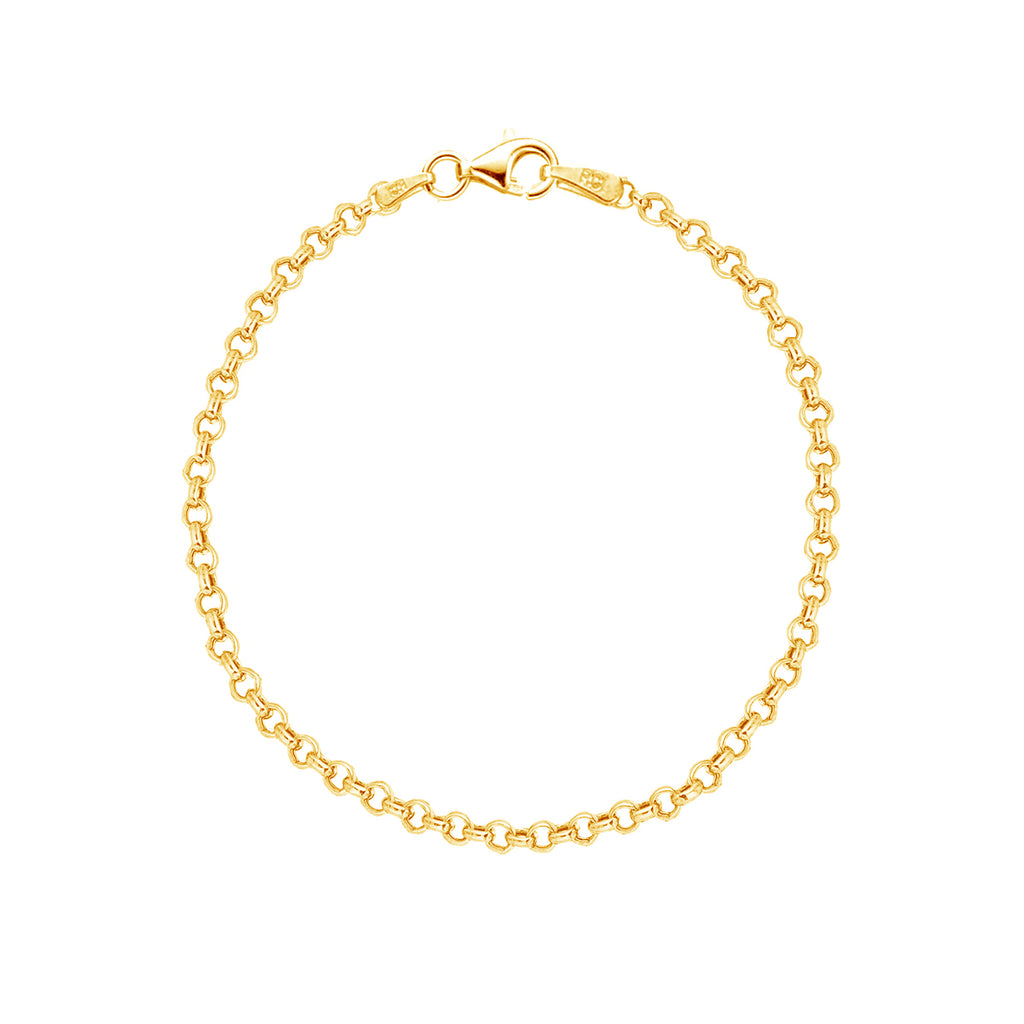 Sterling Silver Gold Plated Rolo Foot Ankle Chain Anklet