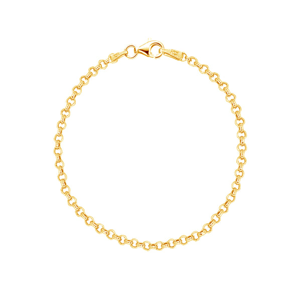 Sterling Silver Gold Plated Rolo Foot Ankle Chain Anklet