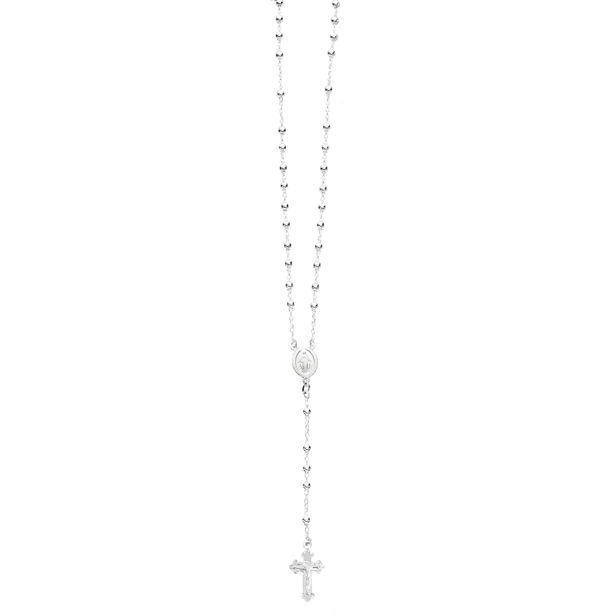 Miraculous Mary medal <style type="text/css"><!--td {border: 1px solid #cccccc;}br {mso-data-placement:same-cell;}--></style>
<center>
<span data-sheets-root="1">elevate your spiritual journey with our italian sterling silver rosary bead necklace, an exquisite blend of faith and artistry. crafted with meticulous care in italy, this stunning 24-inch necklace features delicate 3mm beads that embody timeless elegance. the centerpiece—a finely detailed virgin mary cross—serves as a powerful symbol of devotion, 
