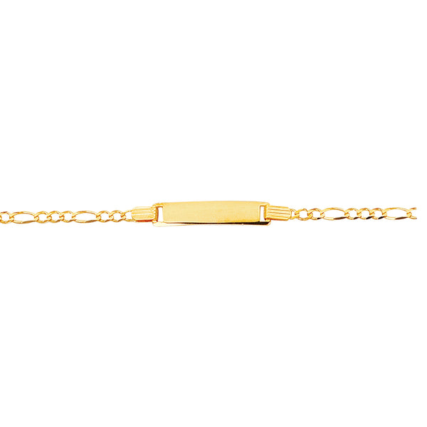 14K Solid Gold Figaro Baby ID Bracelet  Free Engraving