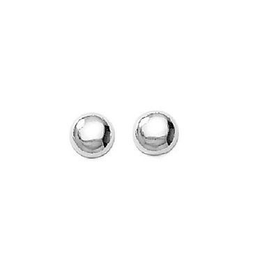 .925 Sterling Silver Half Bead Ball Earring Clip On Earrings 14mm