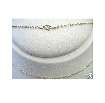 14K Solid Yellow Gold Rope Chain 0.9mm Necklace 16",18",20"