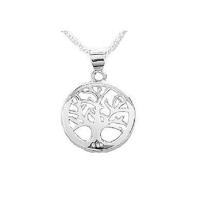 .925 Sterling Silver Tree Of Life Charm Necklace  18"