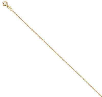 14K Solid Yellow Gold Cable Chain Necklace 16",18", 20", 24" 1.1mm