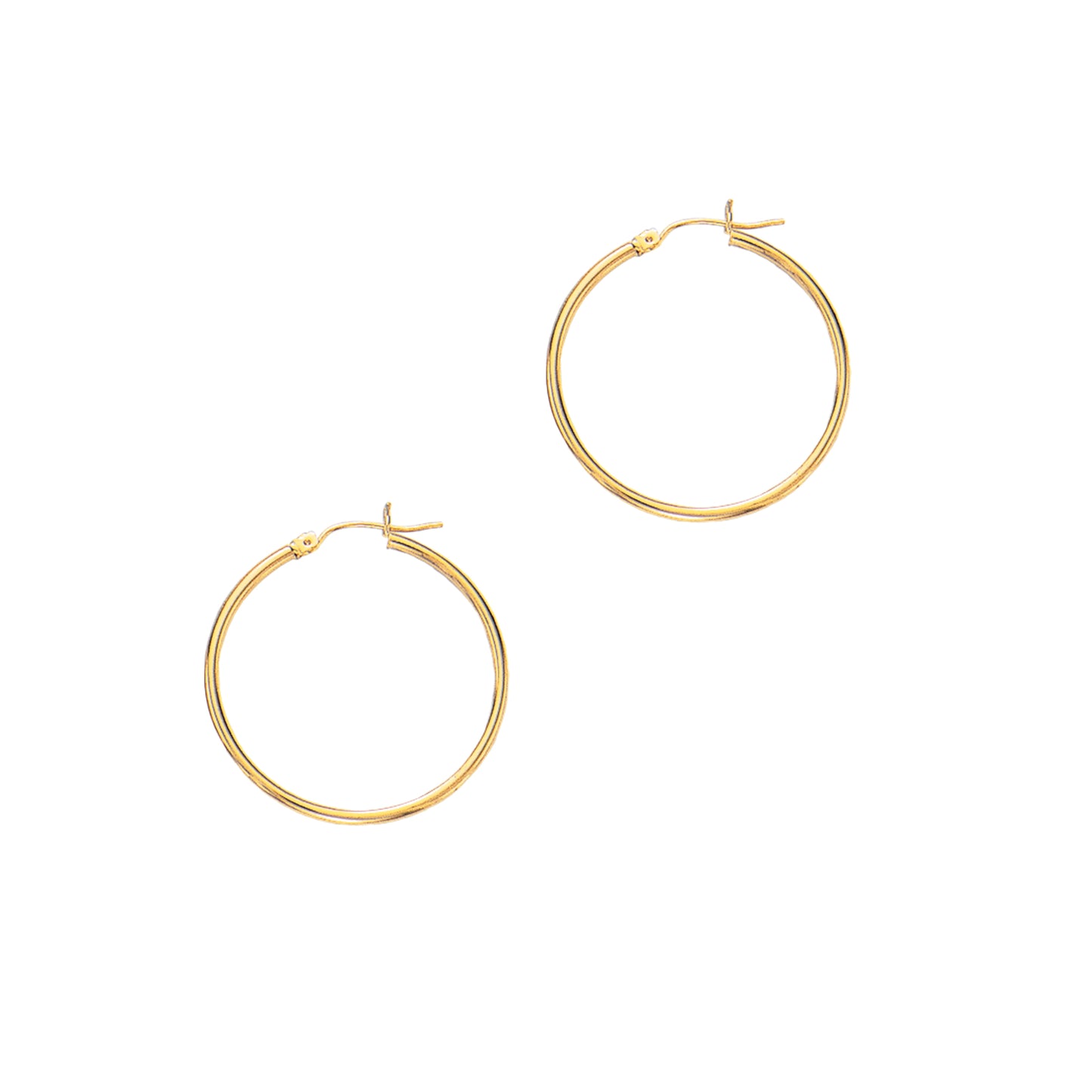 Ritastephens 14K Yellow Gold Round Tubular Hoop Earrings - 30x2mm, Real Gold Hoops, Classic & Elegant Design, Stylish Large Round Hoops, Modern & Timeless 14K Gold Jewelry, Sleek Geometric Hoops