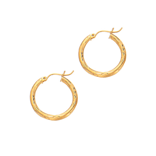 Ritastephens New 14K Real Yellow Gold Tubular Hoop Earrings - 2x15mm Classic, Lightweight Small Gold Hoops | Minimalist Everyday Jewelry for Women | Solid 14K Gold Dainty Hoops, Perfect Gift