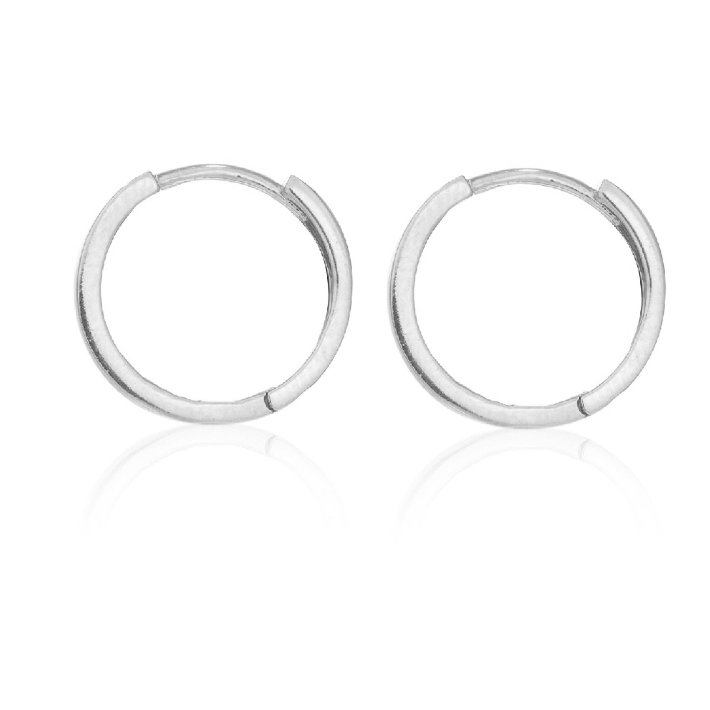 Ritastephens Sleek 14mm Square Flat-Edged Tubular Huggie Hoop Earrings – Modern, Elegant, and Minimalist Design for Chic, Fashionable Statement Piece with Trendy Appeal