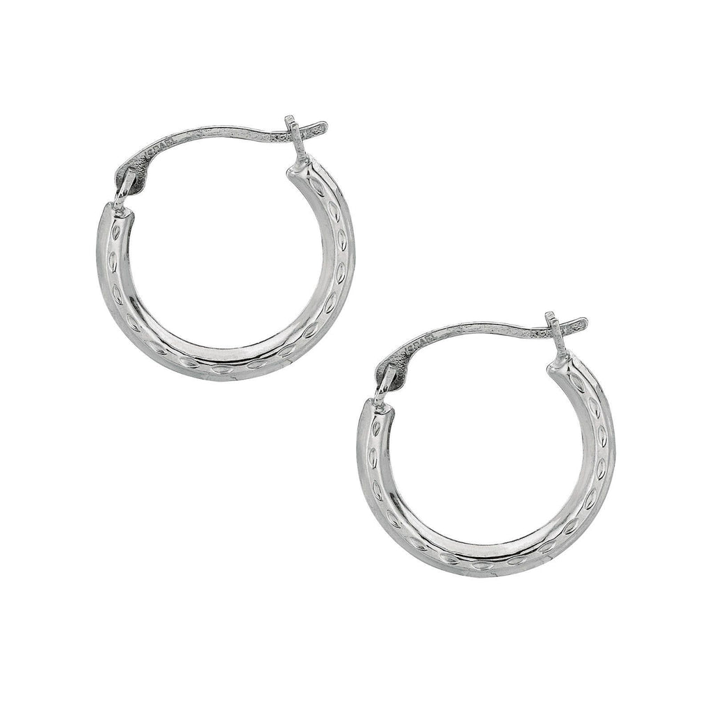 10K Real White Gold Tubular Hoops Hoop 2x15mm