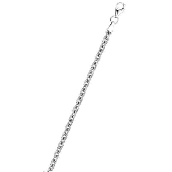Italy Sterling Silver Sturdy Cable Link Chain Anklet